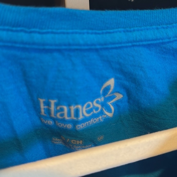 Hanes blue long sleeve crew neck t shirt size S - Picture 2 of 3